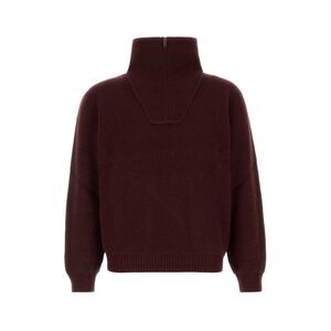 Saint Laurent Men Burgundy Wool Sweater